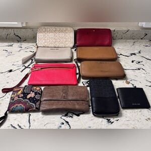 Lot of 10 Wallets/Wristlets/Purses-Read Description